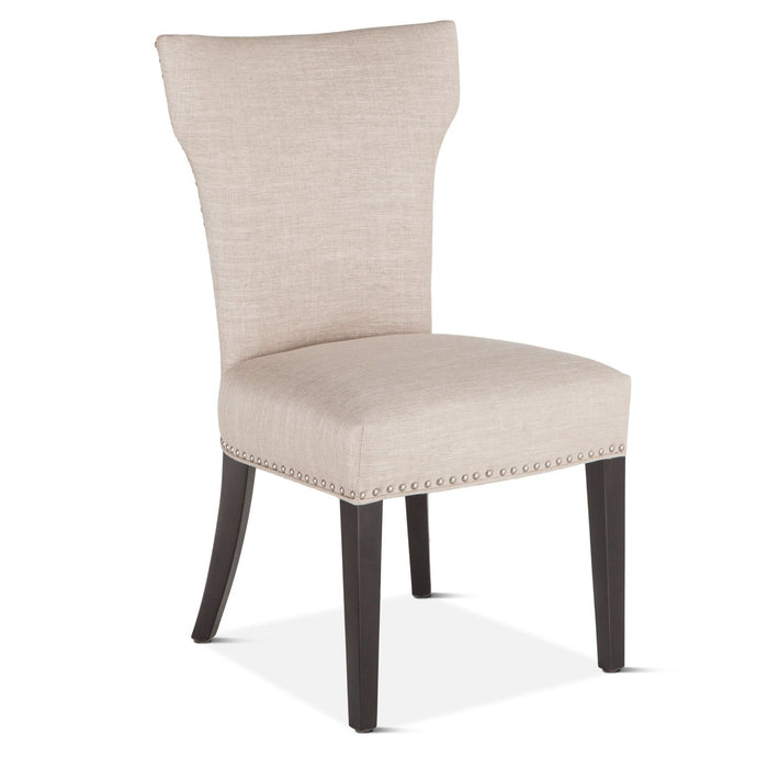 Upholstered Beige Curving Dining Chair