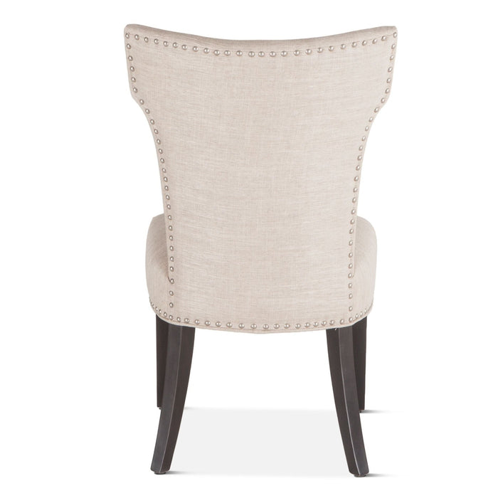 Upholstered Beige Curving Dining Chair