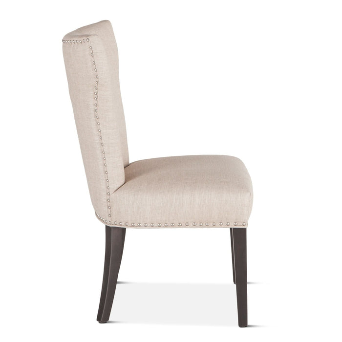 Upholstered Beige Curving Dining Chair