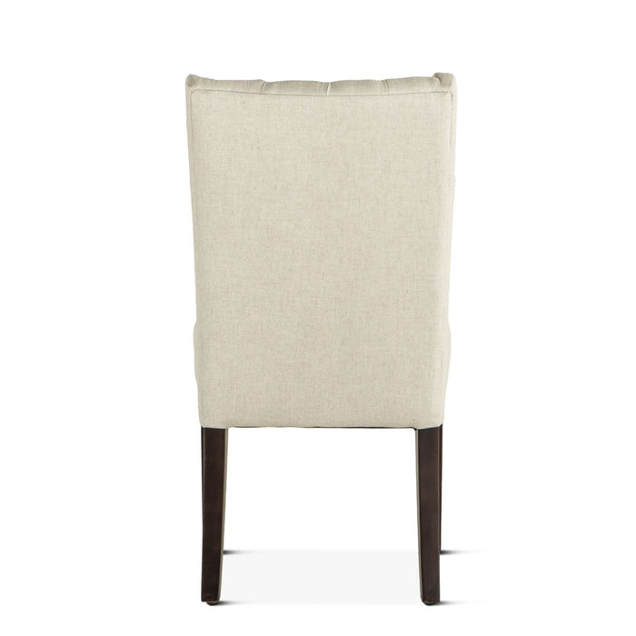 Upholstered Tufted Beige Linen Dining Chair