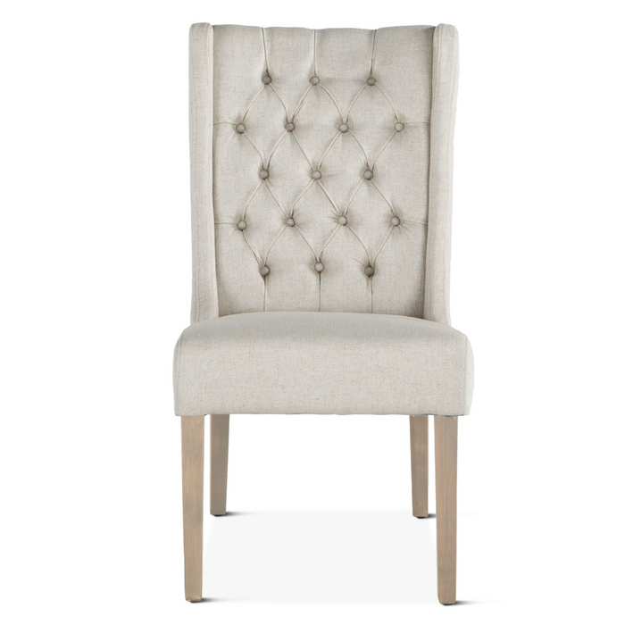 Upholstered Tufted Off-White Dining Chair