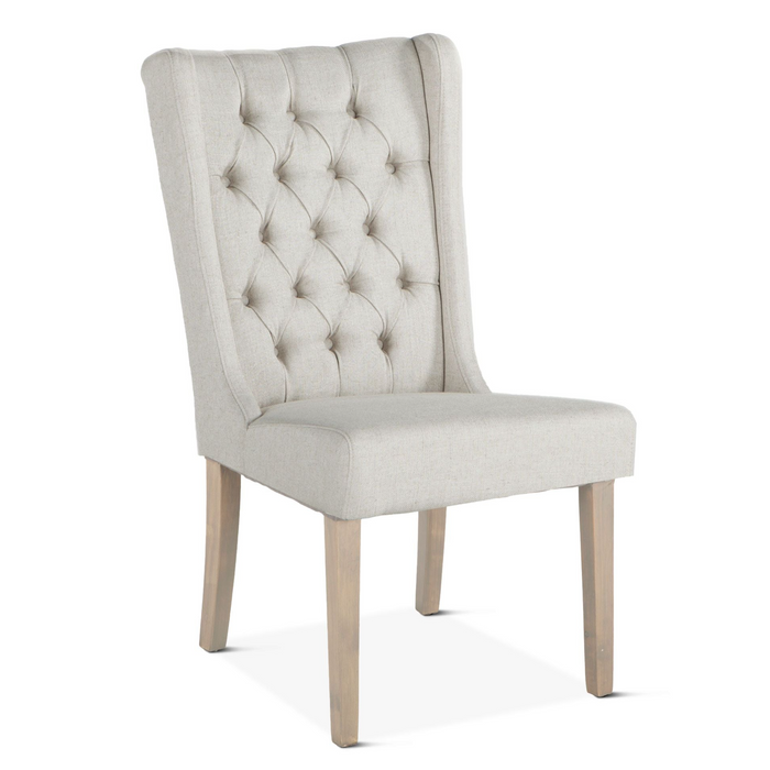 Upholstered Tufted Off-White Dining Chair