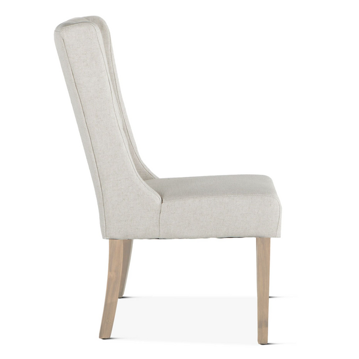 Upholstered Tufted Off-White Dining Chair