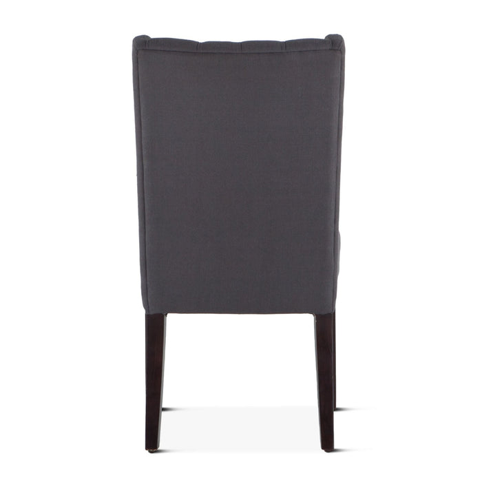 Upholstered Tufted Gray Linen Dining Chair