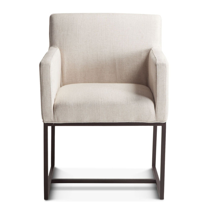 Upholstered Off-White Linen Dining Chair