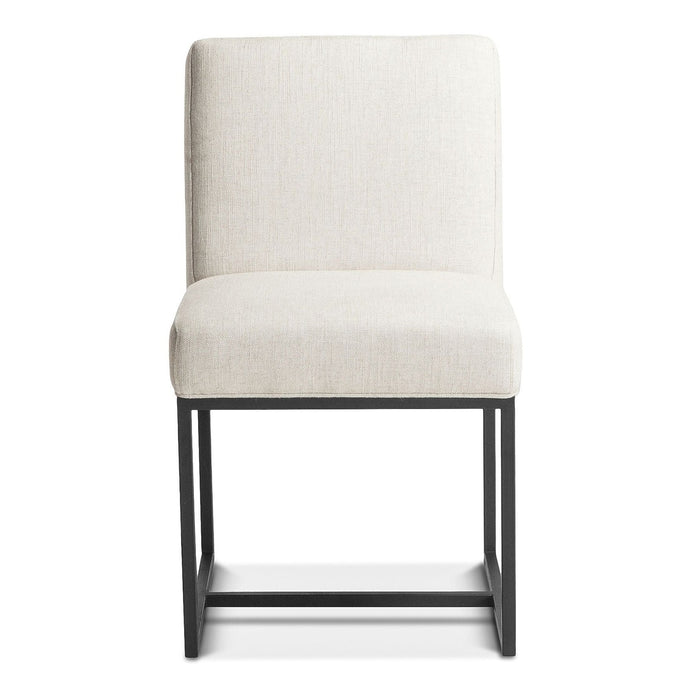 Upholstered Off-White Linen Dining Chair