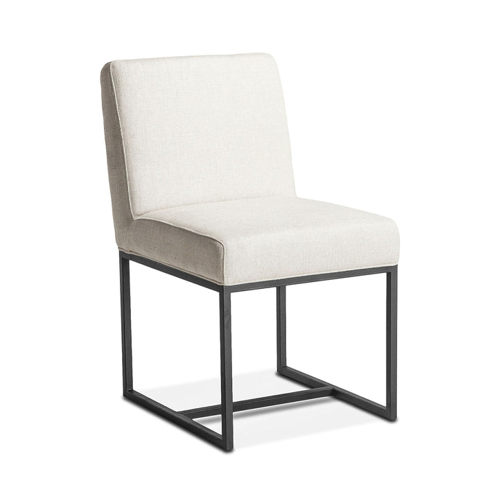 Upholstered Off-White Linen Dining Chair