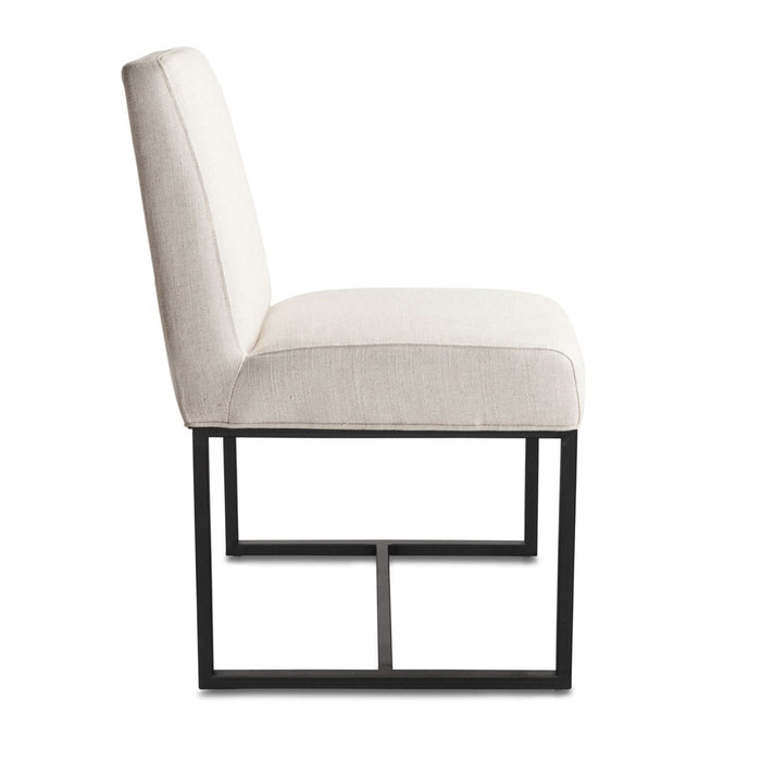 Upholstered Off-White Linen Dining Chair