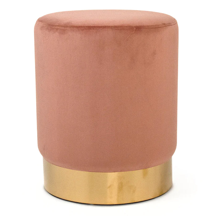 Contemporary Rose Velvet Stool