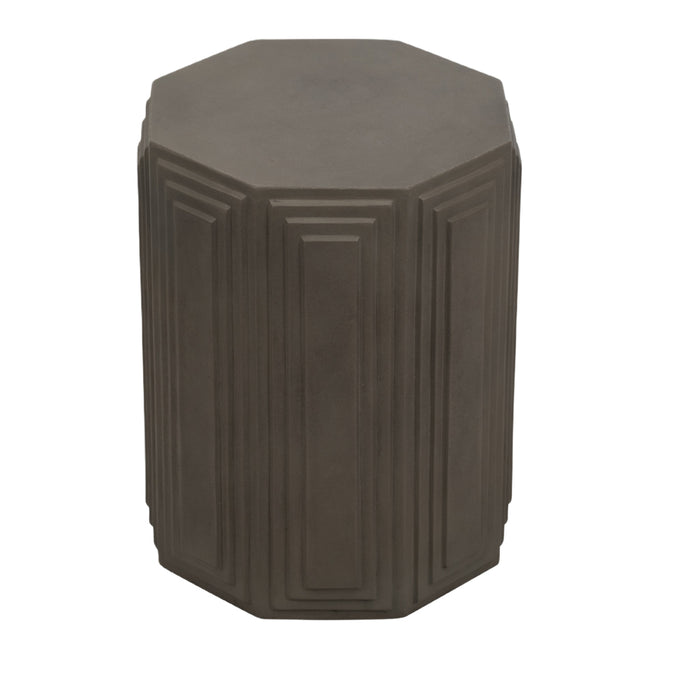 Dark Gray Geometric Concrete Accent Table