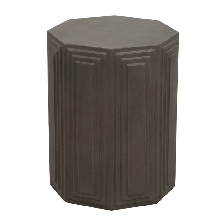 Dark Gray Geometric Concrete Accent Table