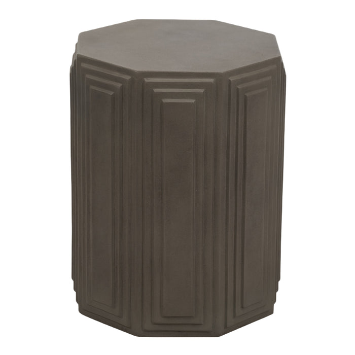 Dark Gray Geometric Concrete Accent Table