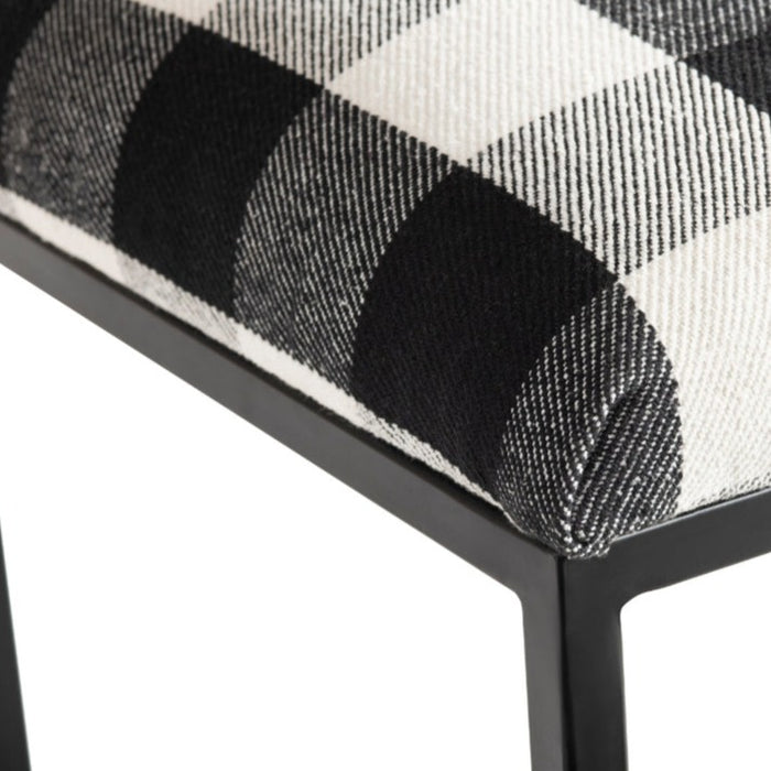 Black and White Gingham Bench