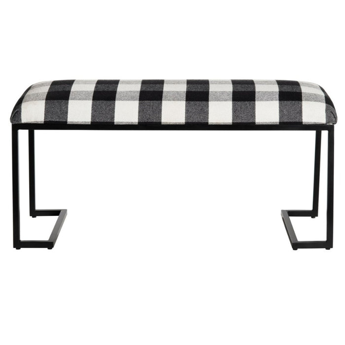 Black and White Gingham Bench