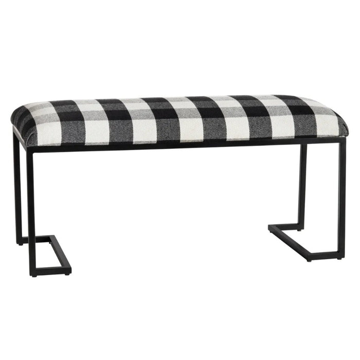 Black and White Gingham Bench