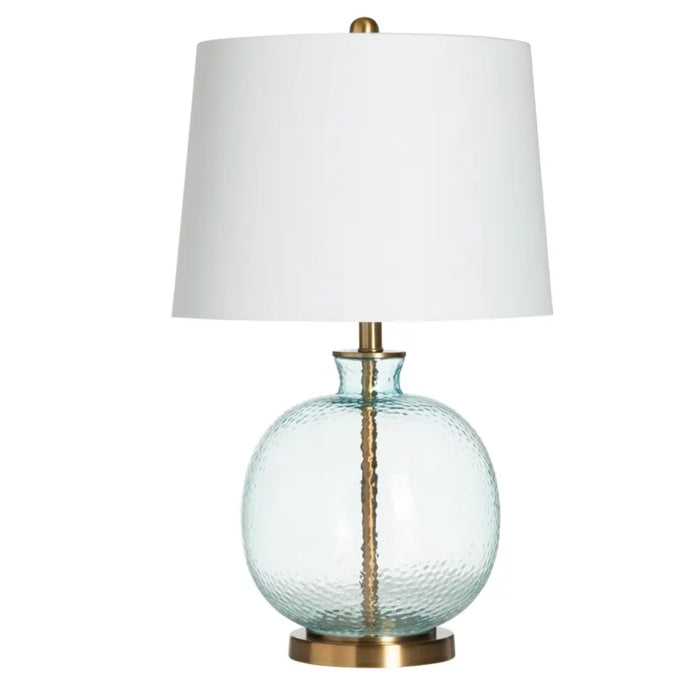 Hammered Blue Glass Table Lamps - Pair