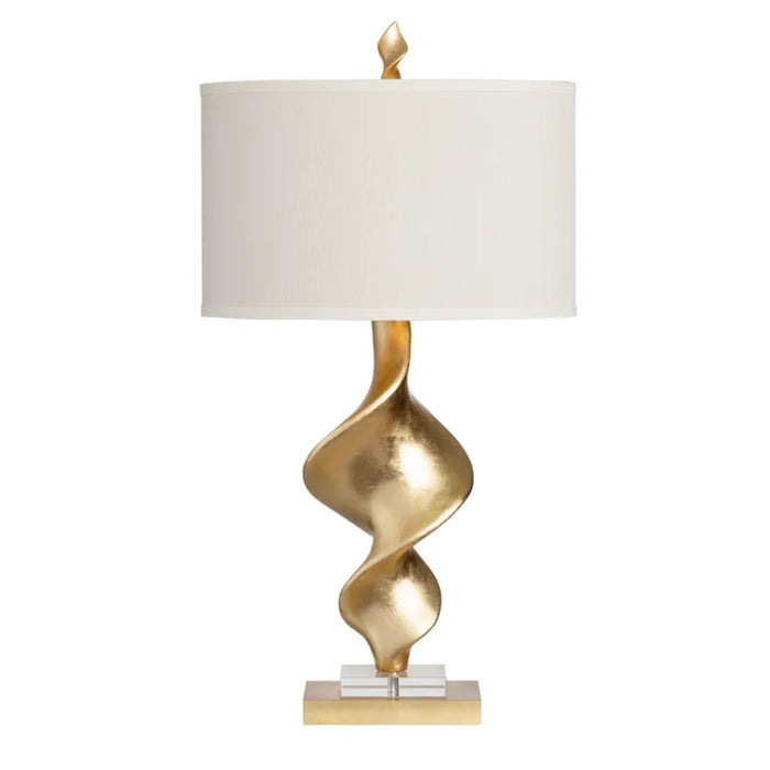 Swirl Gold Leaf Table Lamps - Pair