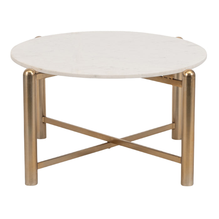 Rounded White Gold Coffee Table