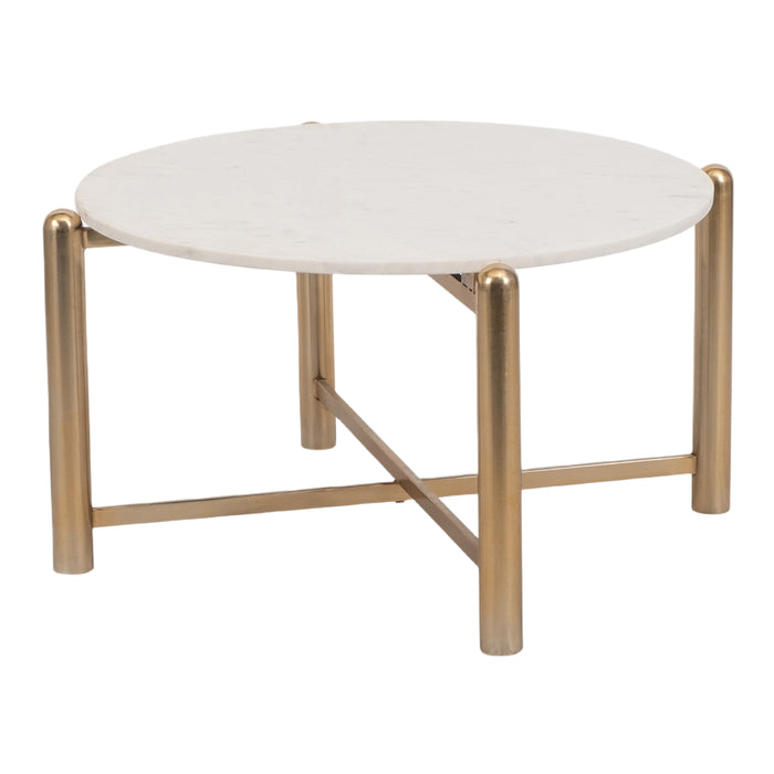 Rounded White Gold Coffee Table