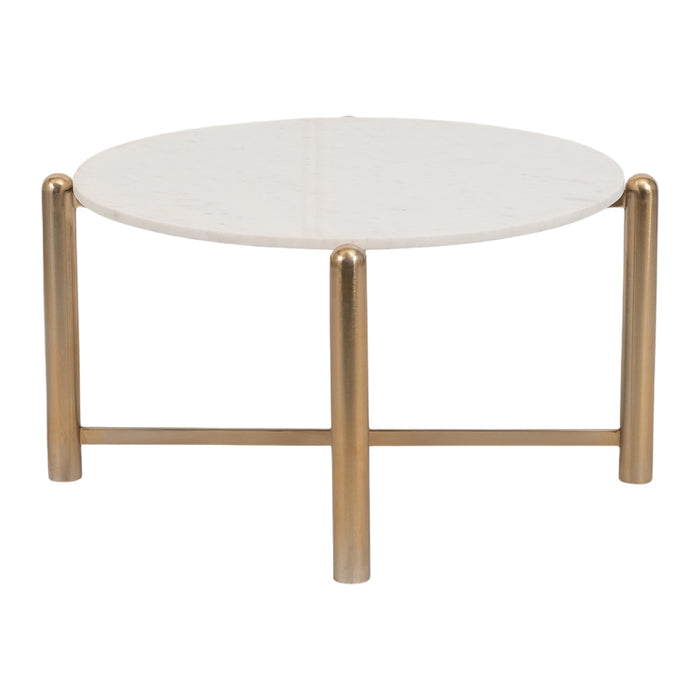 Rounded White Gold Coffee Table