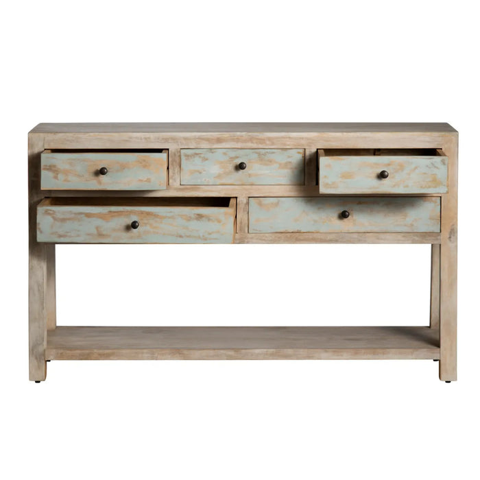 Farmhouse Distressed Blue Console Table