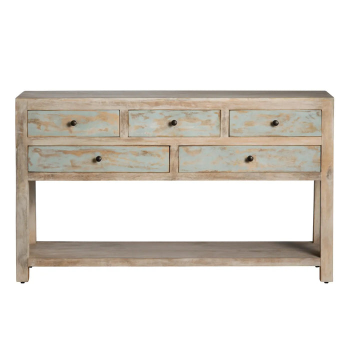 Farmhouse Distressed Blue Console Table