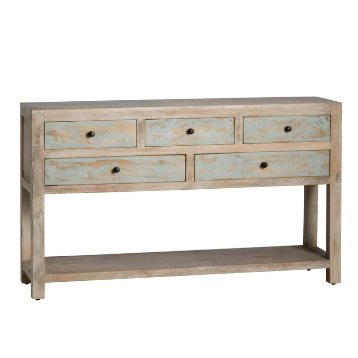 Farmhouse Distressed Blue Console Table