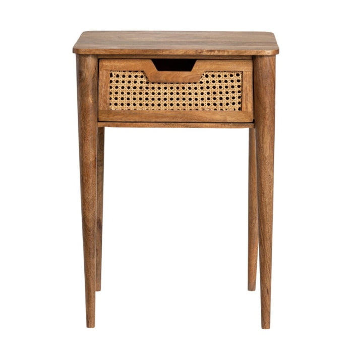 Cane Drawer Accent Table