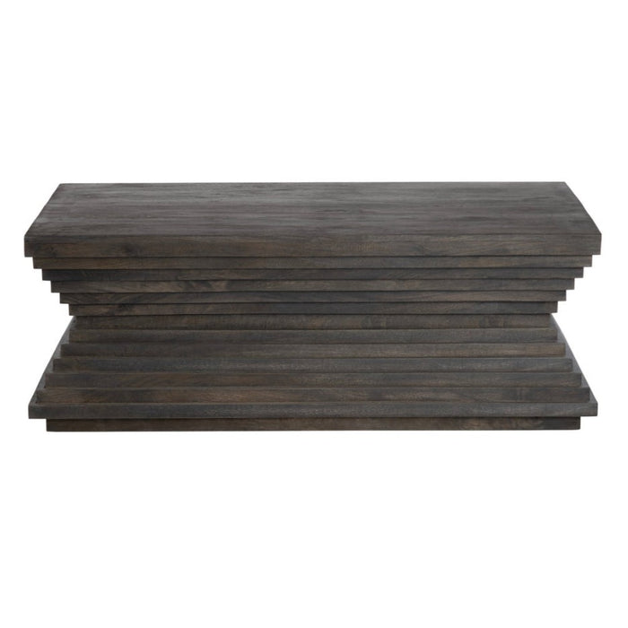 Brown-Stained Rectangular Coffee Table