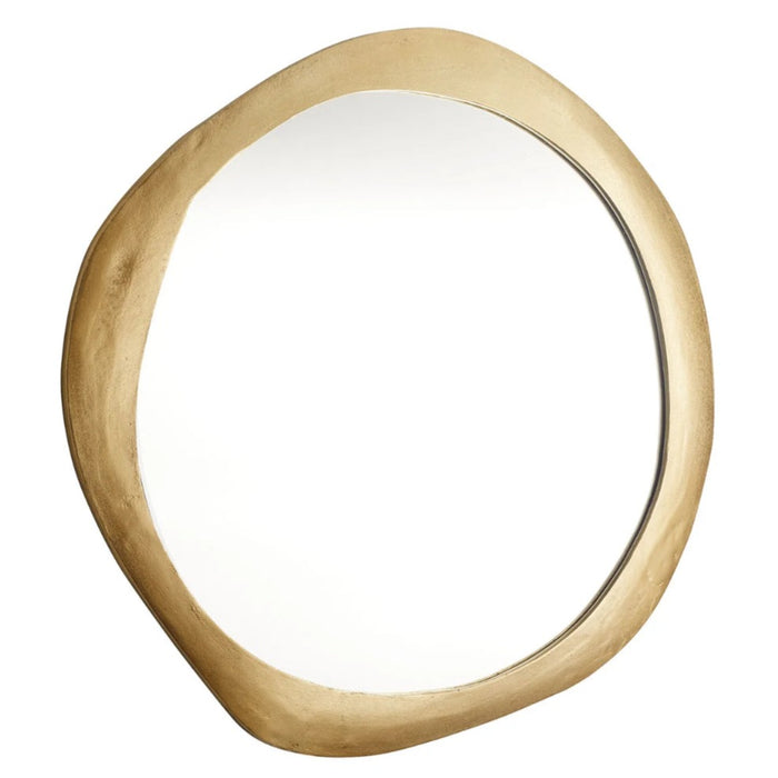 Irregular Round Gold Mirror