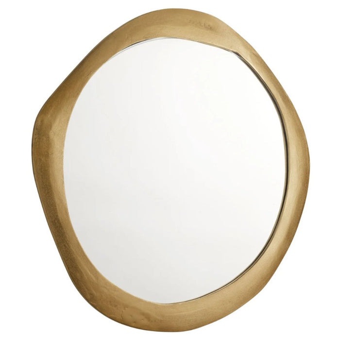 Irregular Round Gold Mirror