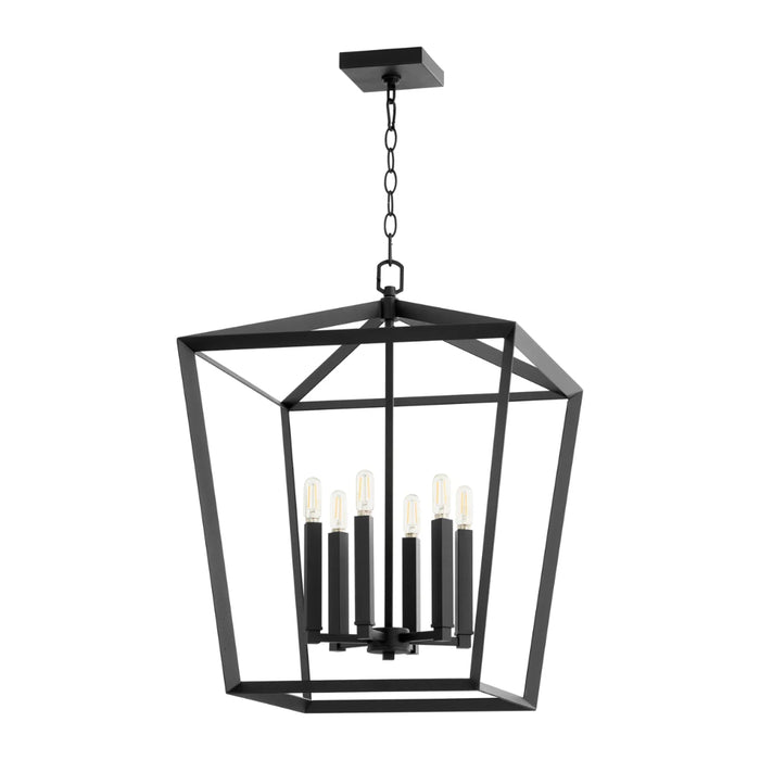 Large Black 6-Light Chandelier