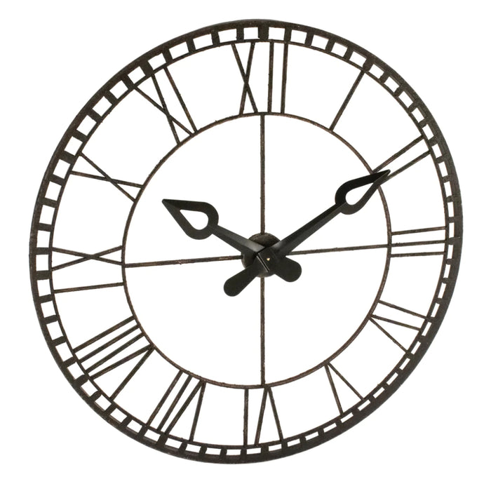 Large Black Iron Wall Clock