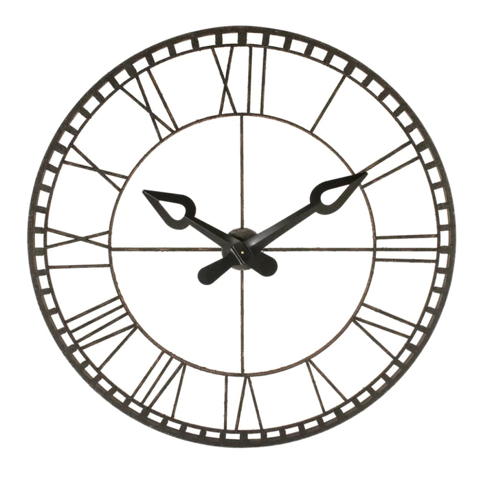 Large Black Iron Wall Clock