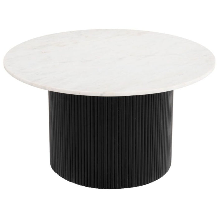 Round White & Black Coffee Table