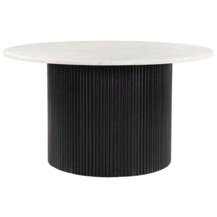 Round White & Black Coffee Table