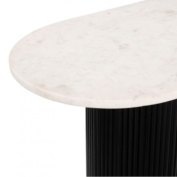 Oval White & Black Console Table