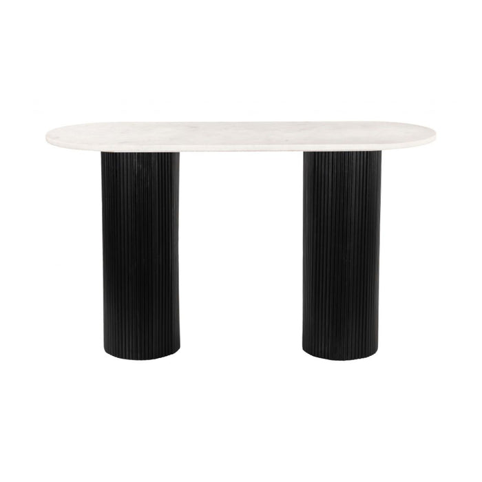 Oval White & Black Console Table