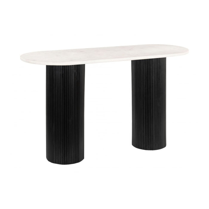 Oval White & Black Console Table