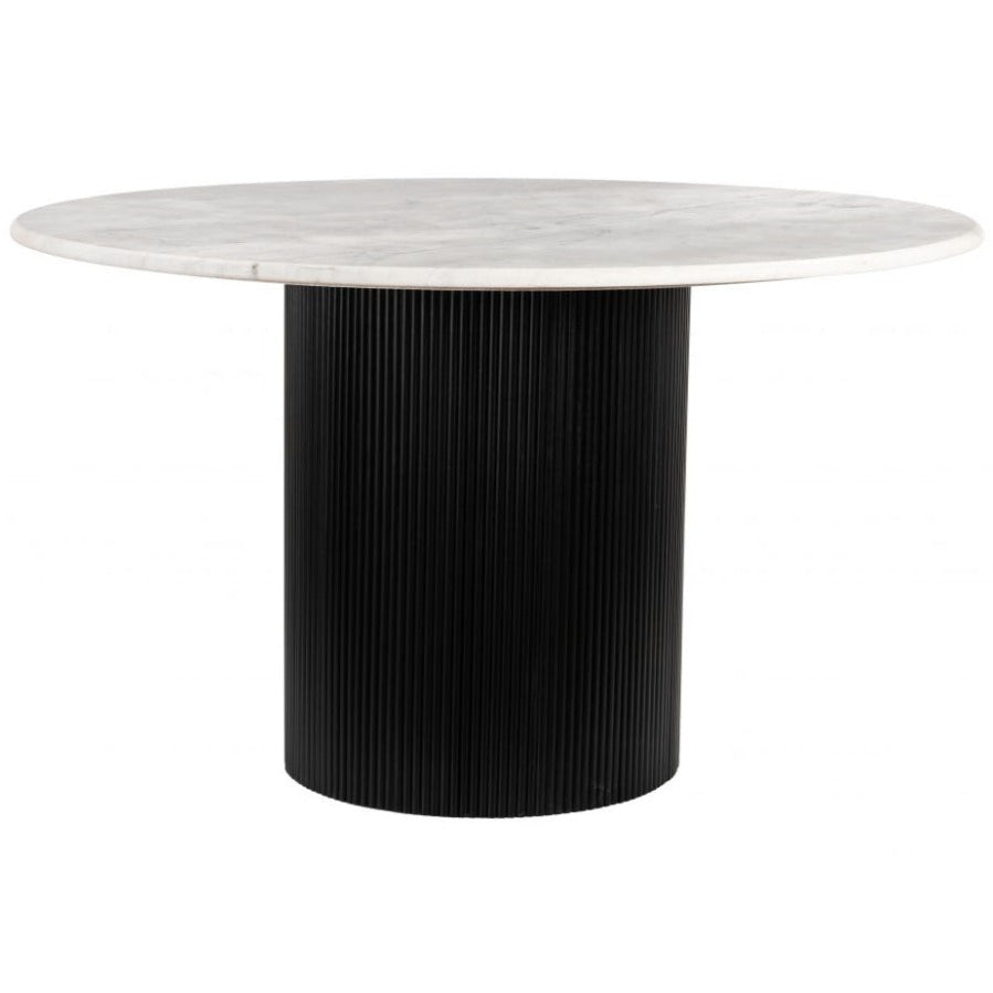 Round White & Black Dining Table