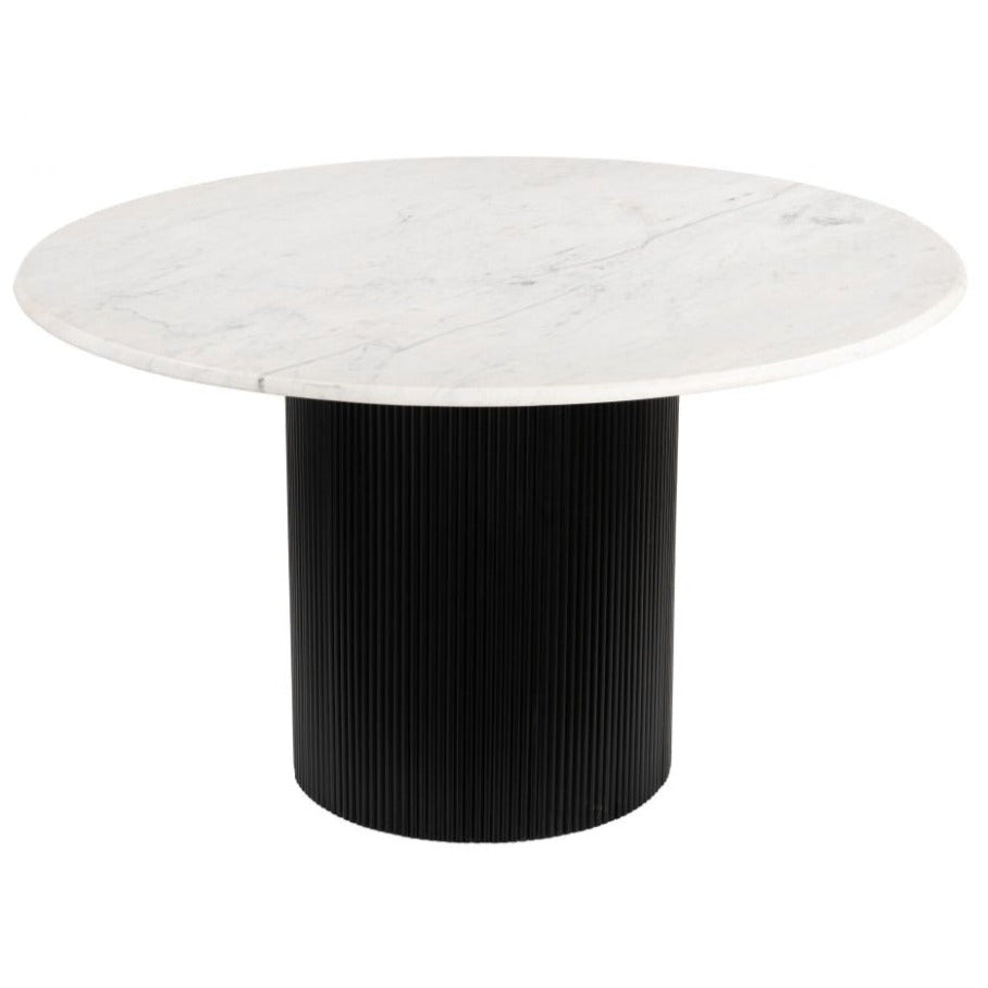 Round White & Black Dining Table