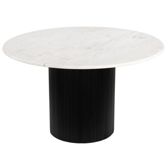 Round White & Black Dining Table