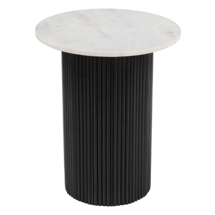 Round White & Black Side Table