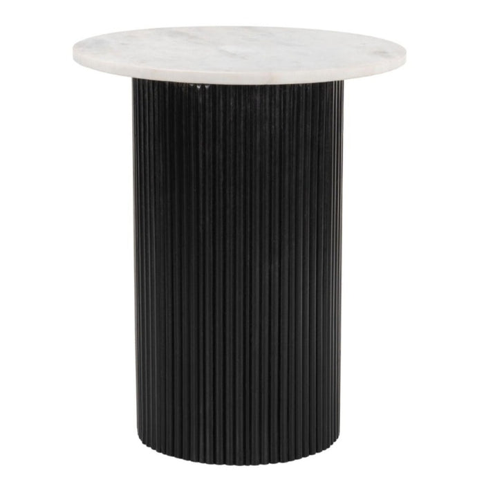 Round White & Black Side Table