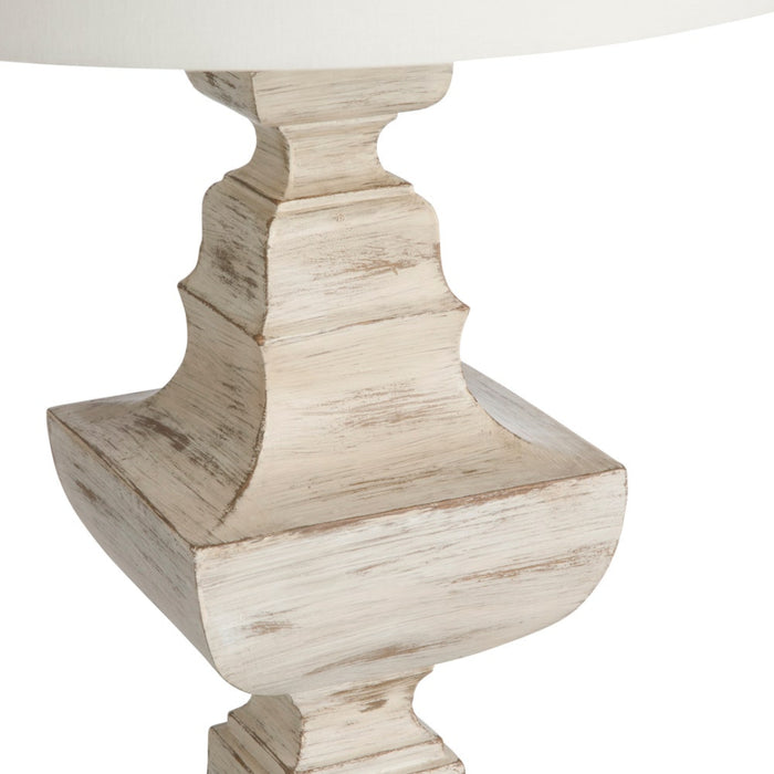 White Polished Stone Table Lamp