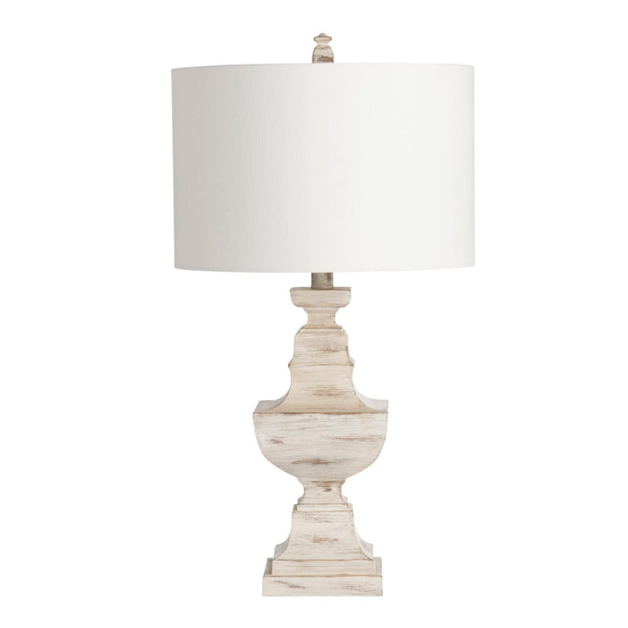 White Polished Stone Table Lamp