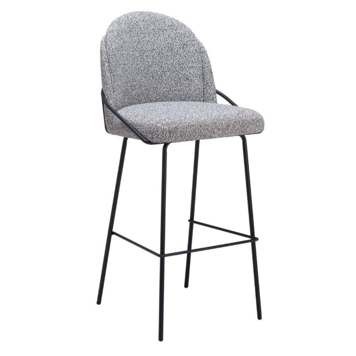 Upholstered Gray Bar Stool