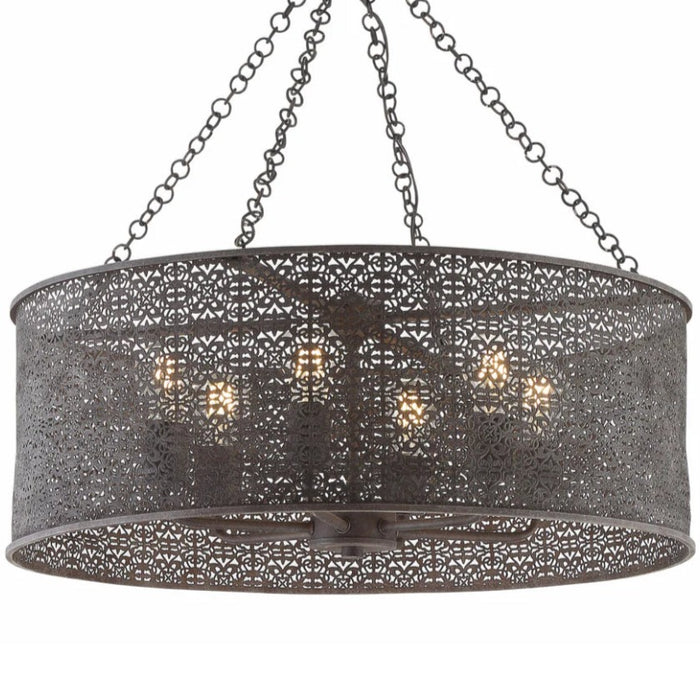 6-Light Silhouette Bronze Round Chandelier