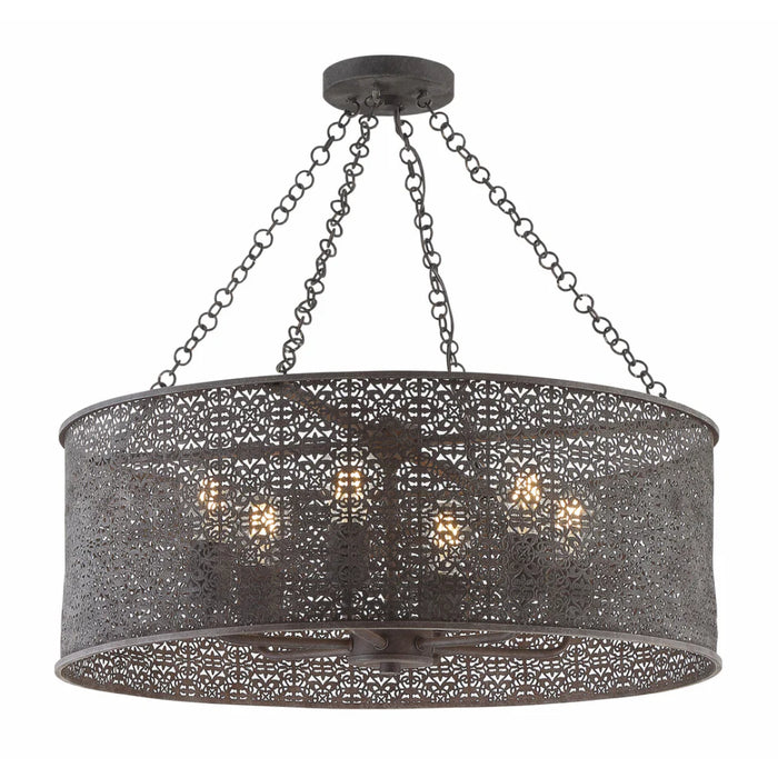 6-Light Silhouette Bronze Round Chandelier