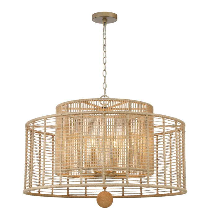 8-Light Natural Jute Chandelier